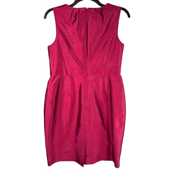 Adrianna Papell Rosette Pleated Red Cocktail Dress Women's 14 Party Holiday Glam - Picture 4 of 13